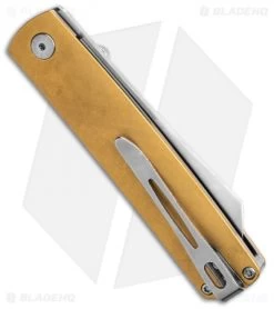 Boker Plus Kansei Tenshi Liner Lock Knife Brass (3" Satin) 01BO328 8 Boker Plus Kansei Tenshi Liner Lock Knife Brass (3" Satin) 01BO328 -Boker Shop Biker Plus Tenshi Brass BHQ 13627 td side