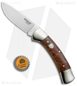 Boker 3000 1674 Lockback Knife Amboina Root Wood (3.375" Satin) 112400 -Boker Shop Boker 3000 1674 LB Amboina root Wood 112400 BHQ 71010 jr bottlecap