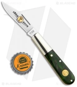 Boker Barlow Anniversary 150 Slip Joint Knife Green Birch (2.5" Satin) 116941 -Boker Shop Boker Barlow Anniversary 150 SJ Green Birch Satin 116941 BHQ 102957 jr bottlecap