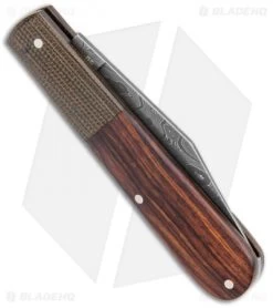 Boker Barlow Integral Slip Joint Leopard Damascus Knife Desert Ironwood (3.25") -Boker Shop Boker Barlow Integral Pocket Knife Desert Ironwood Leapord Damascus 100501DAM BHQ 120615 jr side