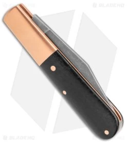 Boker Barlow Integral Slip Joint Knife Black Burlap Micarta/Cu (2.5" Acid SW) -Boker Shop Boker Barlow Integral SJ Black Burlap Micarta Copper Acid SW BHQ 139200 jr side