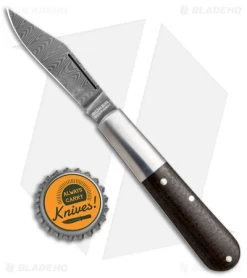 Boker Barlow M4 Sherman-Damast Slip Joint Knife Burlap Micarta (2.5" Damascus) -Boker Shop Boker Barlow M4 Sherman Burlap Micarta Damascus BHQ 144981 jr bottlecap