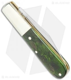 Boker Barlow Pocket Knife Green Curly Birch Wood (3.3" Satin) 118941 -Boker Shop Boker Barlow Pocket Knife Green Curly Birch Wood 118941 BHQ 120613 jr side