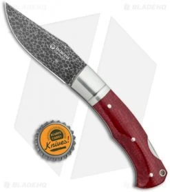 Boker Boxer Damascus Lockback Knife Red Micarta (3.1" Damascus) 111025DAM -Boker Shop Boker Boxer Damascus LB Red Micarta Damascus 111025DAM BHQ 118348 jr bottlecap