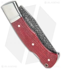 Boker Boxer Damascus Lockback Knife Red Micarta (3.1" Damascus) 111025DAM -Boker Shop Boker Boxer Damascus LB Red Micarta Damascus 111025DAM BHQ 118348 jr side