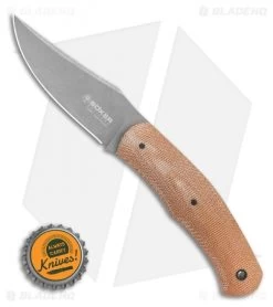 Boker Boxer Fixed Blade Knife Natural Canvas Micarta (3.3" SW) 120503 -Boker Shop Boker Boxer Fixed Blade Knife Natural Canvas Micarta 3.3 SW 120503 BHQ 118365 LS Bottlecap