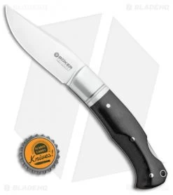 Boker Boxer Lockback Knife Black Micarta (3.1" Mirror) 111028 -Boker Shop Boker Boxer LB Black Micarta 111028 BHQ 90304 ns bottlecap