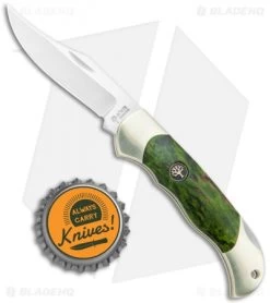 Boker Boy Scout Lockback Knife Green Curly Birch (3.1" Satin) 118118 -Boker Shop Boker Boy Scout Pocket Knife Green Curly Birch Satin 118118 BHQ 120625 jr bottlecap