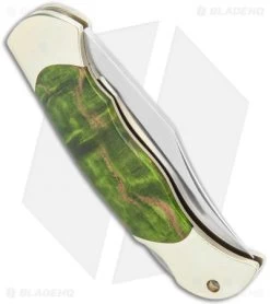 Boker Boy Scout Lockback Knife Green Curly Birch (3.1" Satin) 118118 -Boker Shop Boker Boy Scout Pocket Knife Green Curly Birch Satin 118118 BHQ 120625 jr side