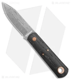 Boker Burnley Barlow Front Pocket Fixed Blade Knife Bog Oak (2.75" Damascus)