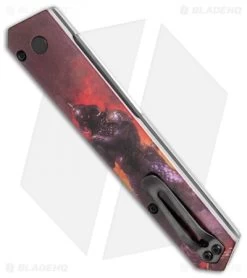 Boker Burnley Kwaiken Automatic Knife Frank Frazetta Series DD3 (3.5" Black) -Boker Shop Boker Burnley Kwaiken Auto Frank Frazetta Series DD3 Black 06EX297 BHQ 90337 jr side