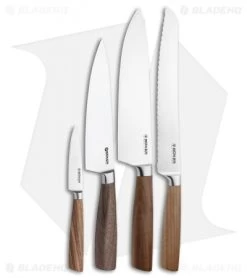 Boker Core 5-Piece Kitchen Knife Set Walnut Wood W/ Freedom Rod Block
