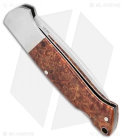 Boker Davis Classic Hunter 1674 Knife Amboina Root Wood (3.5" Satin) 110324 -Boker Shop Boker Davis Classic Hunter Amboina Root Wood 110324 BHQ 71009 jr side