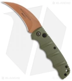 Boker Desert Warrior Kalashnikov Hawkbill Automatic Knife OD Green (Copper)