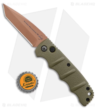 Boker Desert Warrior Kalashnikov Tanto Automatic Knife Green (3.25" D2 Copper) 6 Boker Desert Warrior Kalashnikov Tanto Automatic Knife Green (3.25" D2 Copper) - Image 4