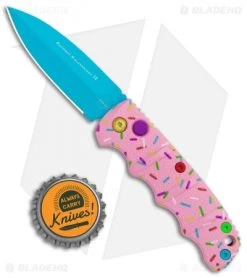 Boker Mini Dessert Warrior Kalashnikov Dagger Automatic Knife (2.5" Blue) Donut -Boker Shop Boker Desert Warrior Mini Kalashnikov Dagger Auto Blue Donut BHQ 113886 jr bottlecap