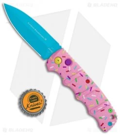 Boker Dessert Warrior Kalashnikov Dagger Automatic Knife (3.25" Blue) Donut -Boker Shop Boker Dessert Warrior Kalashnikov Dagger Auto Donut Blue 01KALS72NSOI BHQ 108010 jr bottlecap