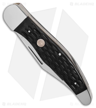 Boker Folding Hunter Pocket Knife 5.25" Jigged Black Bone W/ Pouch 110837 4 Boker Folding Hunter Pocket Knife 5.25" Jigged Black Bone W/ Pouch 110837 - Image 2