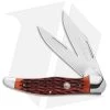Boker Folding Hunter Pocket Knife 5.25" Jigged Brown Bone W/ Pouch 110836