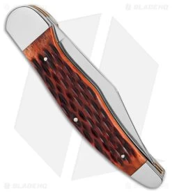 Boker Folding Hunter Pocket Knife 5.25" Jigged Brown Bone W/ Pouch 110836 -Boker Shop Boker Folding Hunter Pocket Knife 5in Jigged Brown Bone w Pouch BHQ 146743 td side