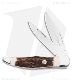 Boker Folding Hunter Pocket Knife Stag Bone (5.25" Satin) 110840ST