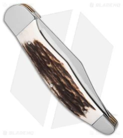 Boker Folding Hunter Pocket Knife Stag Bone (5.25" Satin) 110840ST 9 Boker Folding Hunter Pocket Knife Stag Bone (5.25" Satin) 110840ST -Boker Shop Boker Folding Hunter Pocket Knife 5in Stag Bone w Pouch BHQ 146733 td side