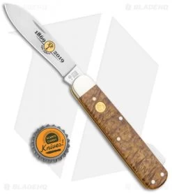 Boker Hunter Mono Lockback Knife 150th Anniversary Edition Curly Birch 115030 -Boker Shop Boker Hunter Knife Mono 150 Anniversary Edition 115030 BHQ 117274 jr bottlecap