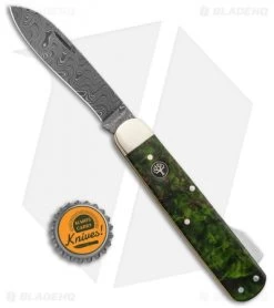 Boker Hunting Knife Mono Lockback Knife Green Curly Birch (3.25" Damascus) 9 Boker Hunting Knife Mono Lockback Knife Green Curly Birch (3.25" Damascus) -Boker Shop Boker Hunting Knife Mono LB Green Curly Birch Damascus 118030DAM BHQ 121068 jr bottlecap