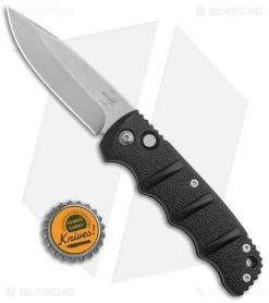 Boker Kalashnikov Drop Point Automatic Knife Black Aluminum (3.25" Stonewash) -Boker Shop Boker Kalashnikov Auto Black D2 SW BHQ 144760 jr bottlecap