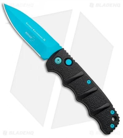 Boker Blue Scorpion Kalashnikov Dagger Automatic Knife (3.25" Electric Blue D2) 3 Boker Blue Scorpion Kalashnikov Dagger Automatic Knife (3.25" Electric Blue D2)
