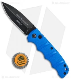 Boker Kalashnikov Dagger Automatic Knife Blade HQ Blue (3.25" Smokewash D2) -Boker Shop Boker Kalashnikov Dagger Auto Blue Black 01KALS32N BHQ 75530 jr bottlecap 2