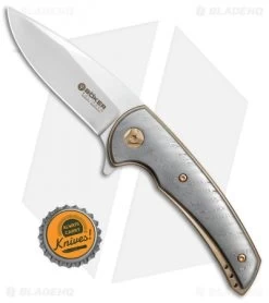 Boker Les Voorhies Special Run Model 13 Liner Lock Knife Damascus (3.2" Satin) -Boker Shop Boker Les Voorhies Special Run Model 13 damascus satin BHQ 77327 er bottlecap