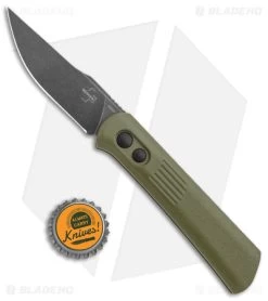 Boker Lundquist Alluvial Automatic Knife OD Green (3" Black SW) 9 Boker Lundquist Alluvial Automatic Knife OD Green (3" Black SW) -Boker Shop Boker Lundquist Alluvial Auto OD Green Aluminum Black SW BHQ 125069 jr bottlecap