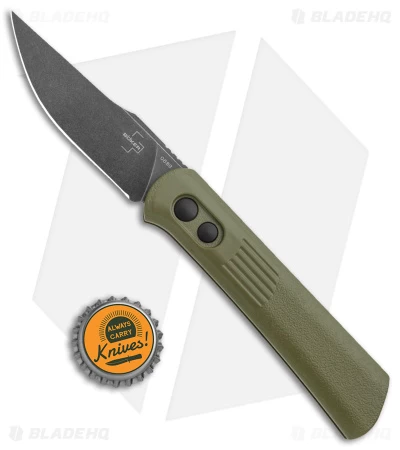 Boker Lundquist Alluvial Automatic Knife OD Green (3" Black SW) 6 Boker Lundquist Alluvial Automatic Knife OD Green (3" Black SW) - Image 4