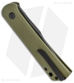 Boker Lundquist Alluvial Automatic Knife OD Green (3" Black SW) 8 Boker Lundquist Alluvial Automatic Knife OD Green (3" Black SW) -Boker Shop Boker Lundquist Alluvial Auto OD Green Aluminum Black SW BHQ 125069 jr side