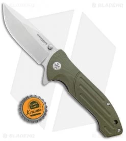 Boker Magnum Brutus Liner Lock Knife OD Green G-10 (3.25" Satin) -Boker Shop Boker Magnum Brutus LL OD Green G 10 Satin 01MB719 BHQ 98849 jr bottlecap