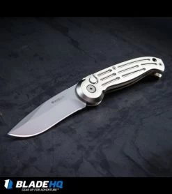 Boker Magnum Drop Point Automatic Knife Champagne (3.25" Bead Blast) 01BO007 -Boker Shop Boker Magnum Champagne Automatic Knife Bead Blast Plain BP0065 kp