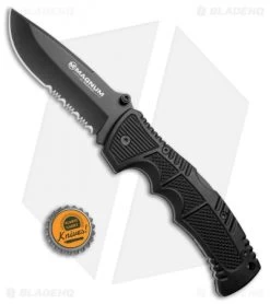 Boker Magnum Charlie Lockback Knife (3.75" Black Serr) 01MB712 -Boker Shop Boker Magnum Charlie LB Black Serr 01MB712 BHQ 71473 jr bottlecap