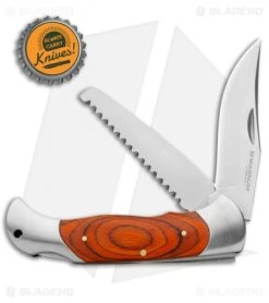 Boker Magnum Classic Hunter Slim Lockback Knife Wood (3.5" Satin) 01MB128 -Boker Shop Boker Magnum Classic Hunter Slim LB Wood Satin BOM01MB138 BHQ 94788 jr bottlecap