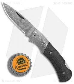 Boker Magnum DC Lockback Knife Carbon Fiber/Damascus (2.25" Damascus) -Boker Shop Boker Magnum Damascus DC BHQ 80863 jr bottlecap