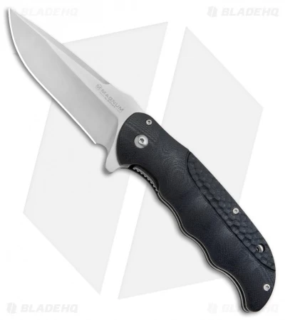 Boker Magnum Foxtrot Golf Liner Lock Knife Black G-10 (3.5" Satin) 01MB701 3 Boker Magnum Foxtrot Golf Liner Lock Knife Black G-10 (3.5" Satin) 01MB701
