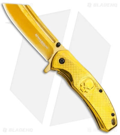 Boker Magnum Golden Skull Spring Assisted Knife Stainless Steel (3.3" Gold) 3 Boker Magnum Golden Skull Spring Assisted Knife Stainless Steel (3.3" Gold)