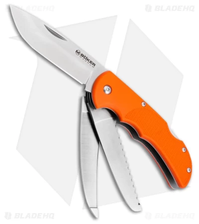 Boker Magnum HL Triple Pocket Knife Orange Polymer (3.26" Satin) 01RY804 3 Boker Magnum HL Triple Pocket Knife Orange Polymer (3.26" Satin) 01RY804