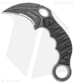 Boker Magnum Hotel Romeo Karambit Fixed Blade Knife Black G-10 (3" Black Serr)