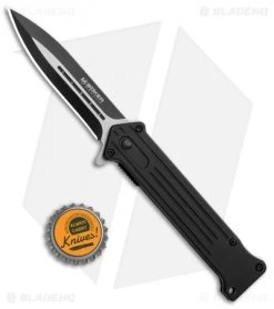 Boker Magnum Intricate Spring Assisted Knife Black Aluminum (3.5" Two-Tone) -Boker Shop Boker Magnum Intricate SA Black Aluminum Black 01LL312 BHQ 120938 jr bottlecap
