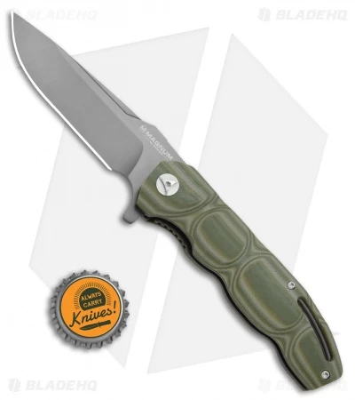 Boker Magnum Leader Liner Lock Knife OD Green G-10 (3.75" Gray) 01MB702 6 Boker Magnum Leader Liner Lock Knife OD Green G-10 (3.75" Gray) 01MB702 - Image 4