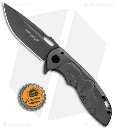 Boker Magnum Massive Half Skull Frame Lock Knife (3.4" Gray) 6 Boker Magnum Massive Half Skull Frame Lock Knife (3.4" Gray) - Image 4