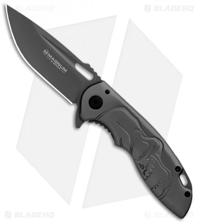 Boker Magnum Massive Half Skull Frame Lock Knife (3.4" Gray) 3 Boker Magnum Massive Half Skull Frame Lock Knife (3.4" Gray)