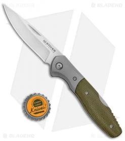 Boker Magnum Nice Lock Back Knife Green Micarta (3.3" Satin) 01SC079 -Boker Shop Boker Magnum Nice Lock Back Green Micarta Satin 01SC079 BHQ 120665 jr bottlecap