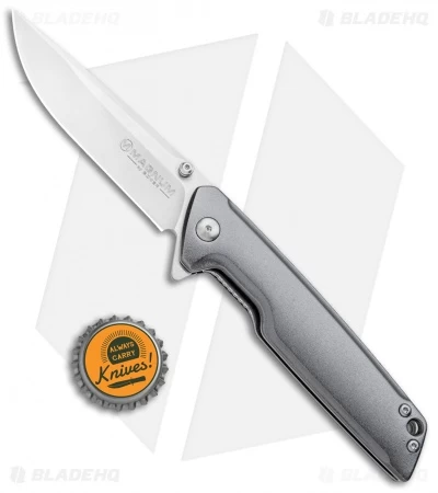 Boker Magnum Straight Brother Frame Lock Knife Aluminum (3.5" Satin) 6 Boker Magnum Straight Brother Frame Lock Knife Aluminum (3.5" Satin) - Image 4